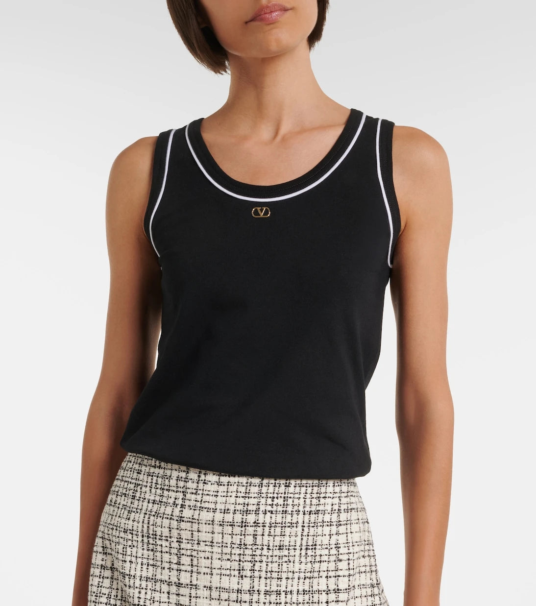 Valentino - VLogo cotton jersey tank top