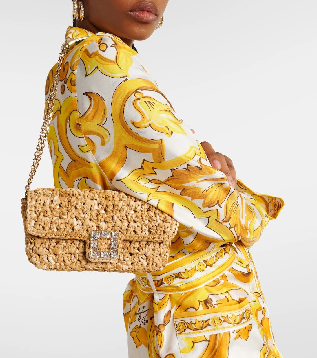 Roger Vivier - Jeux De Fille raffia-effect shoulder bag