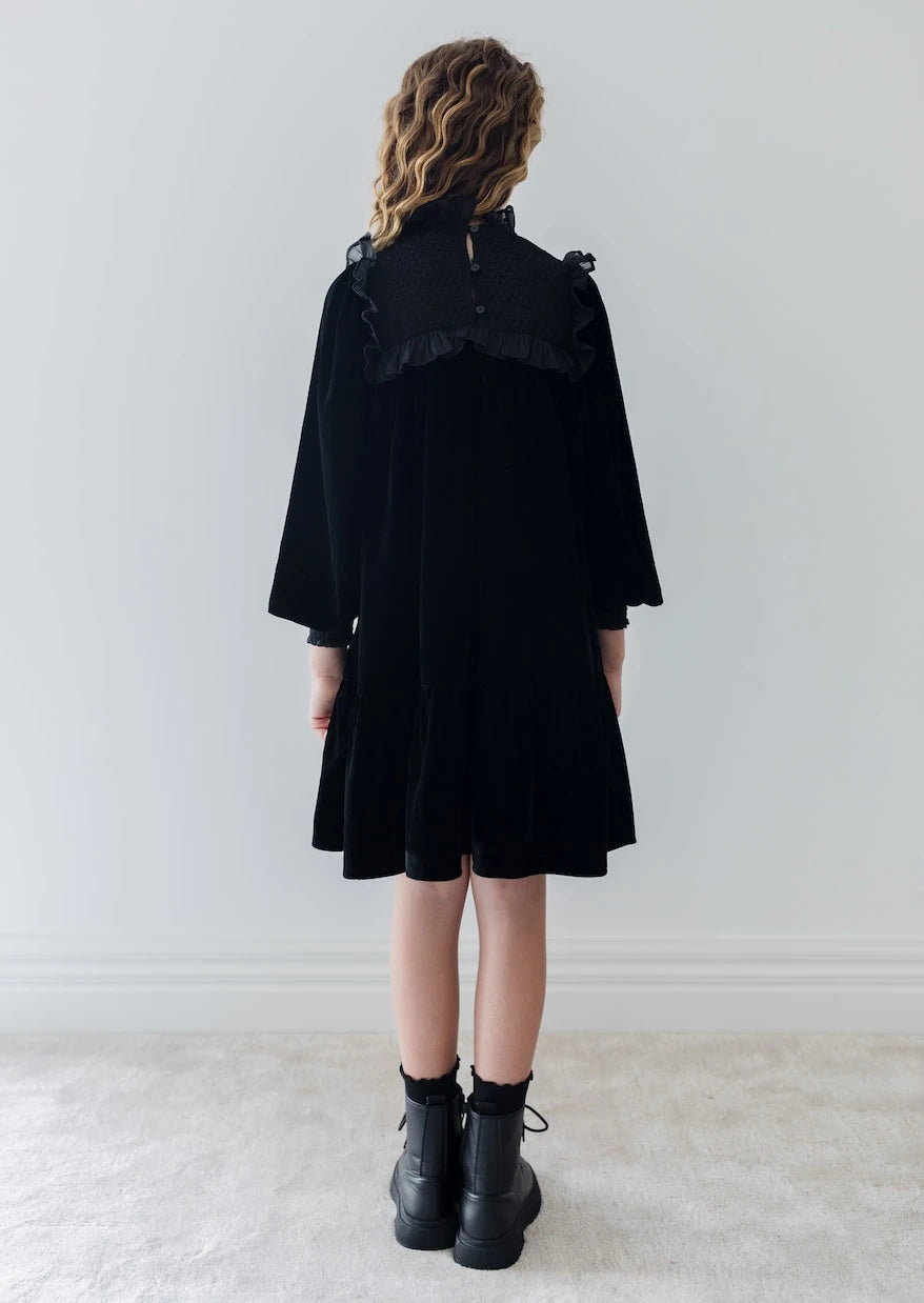 Petite Amalie - Shirred velvet dress