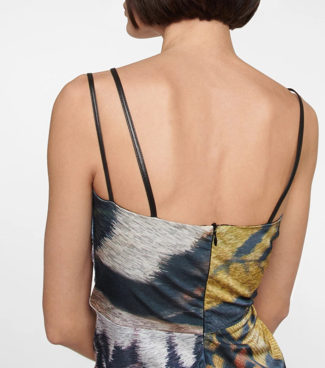 Jacques Wei - Asymmetric printed midi dress