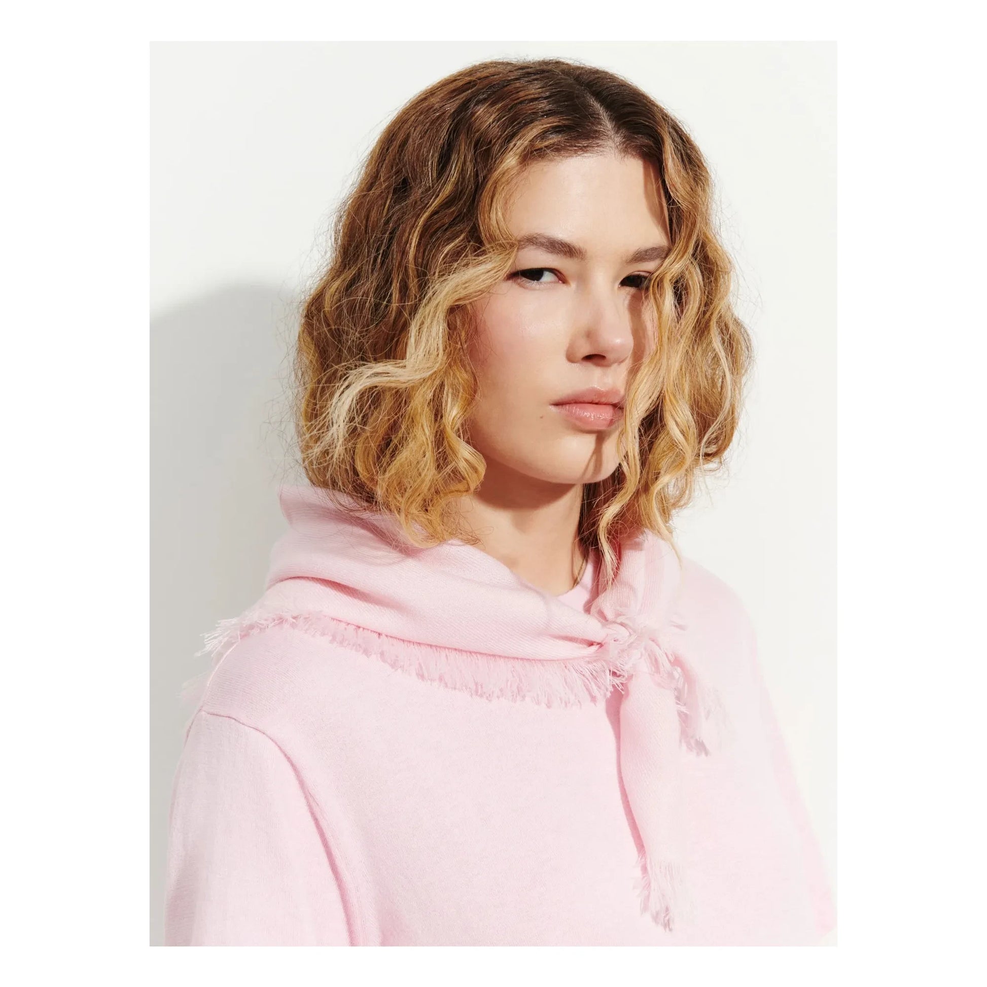 Bompard - Mini Twill Cashmere Square | Pink