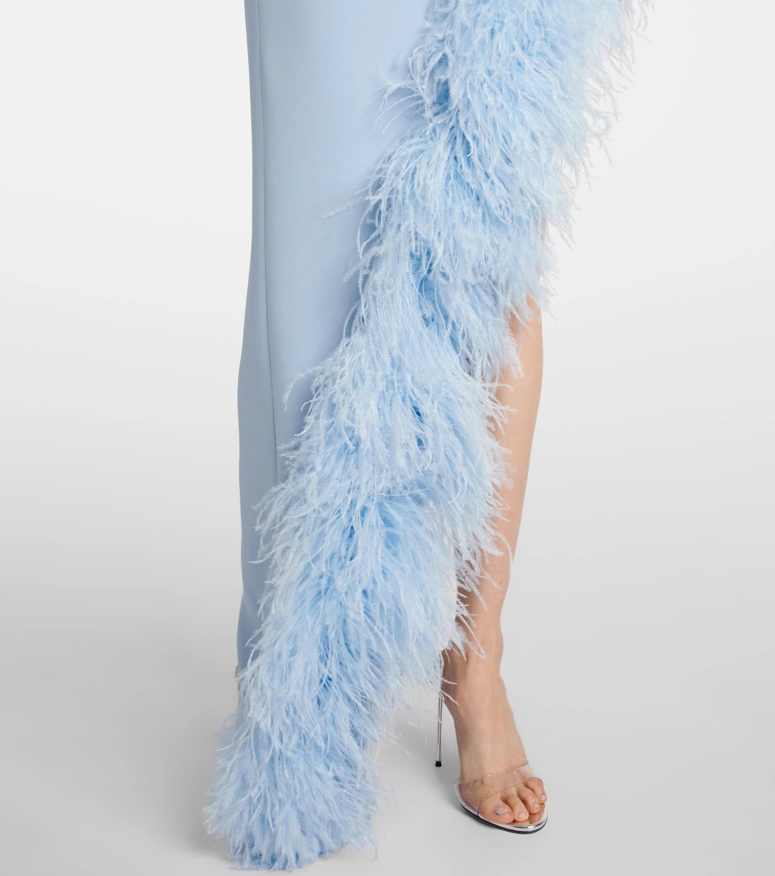 David Koma - Asymmetric feather-trimmed cocktail dress