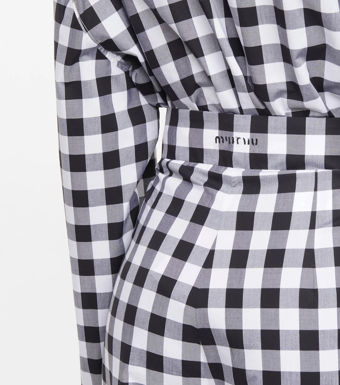Miu Miu - Gingham high-rise cotton pants