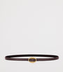 Saint Laurent Brown Leather Oval Buckle Belt