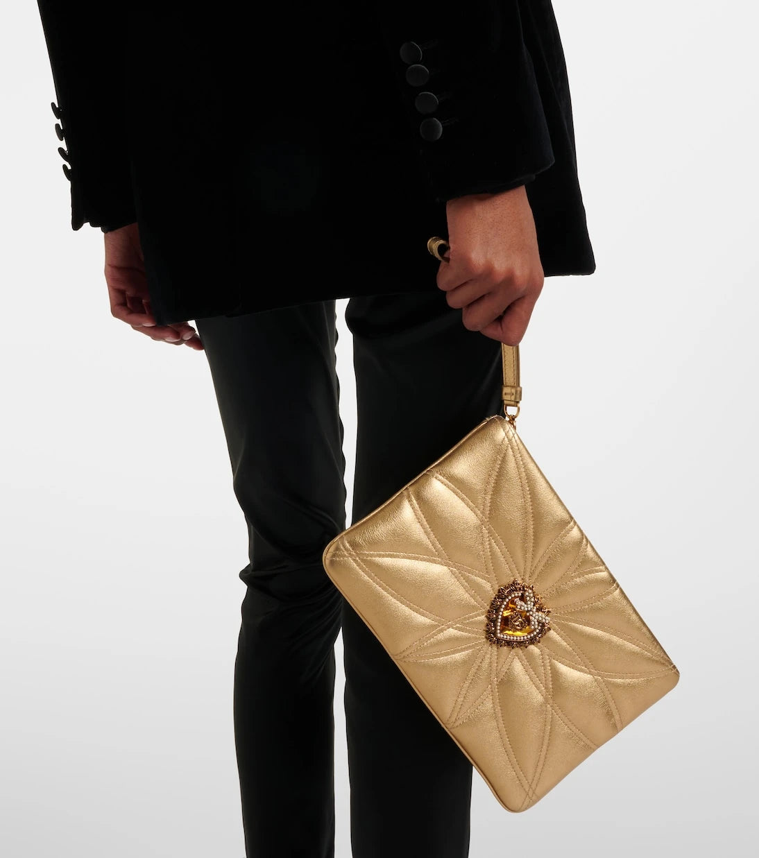 Dolce&Gabbana - حقيبة ديفوشن ميني من الجلد المعدني