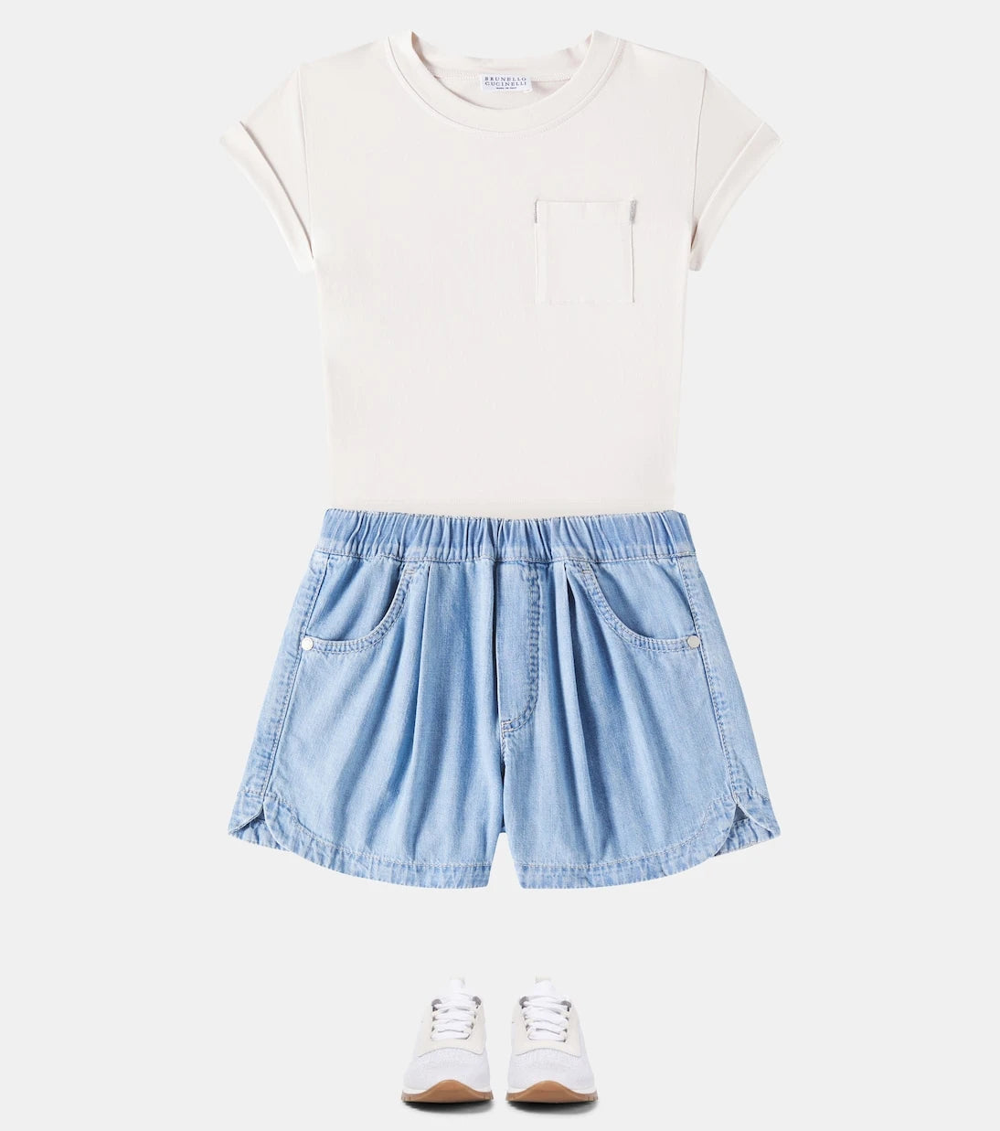 Brunello Cucinelli Kids - Monili denim shorts