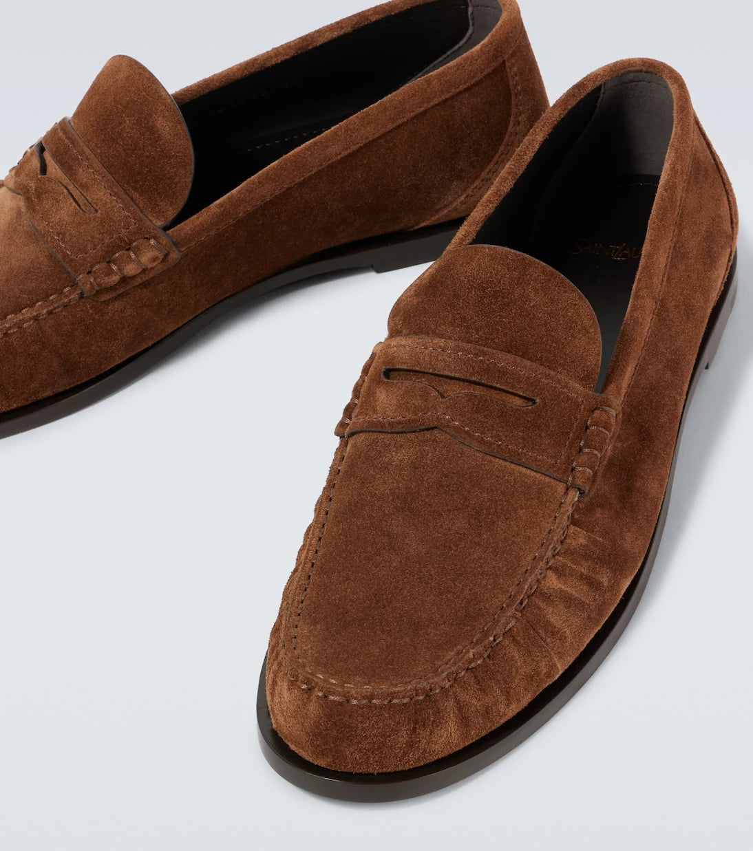 Saint Laurent - Laurent suede penny loafers