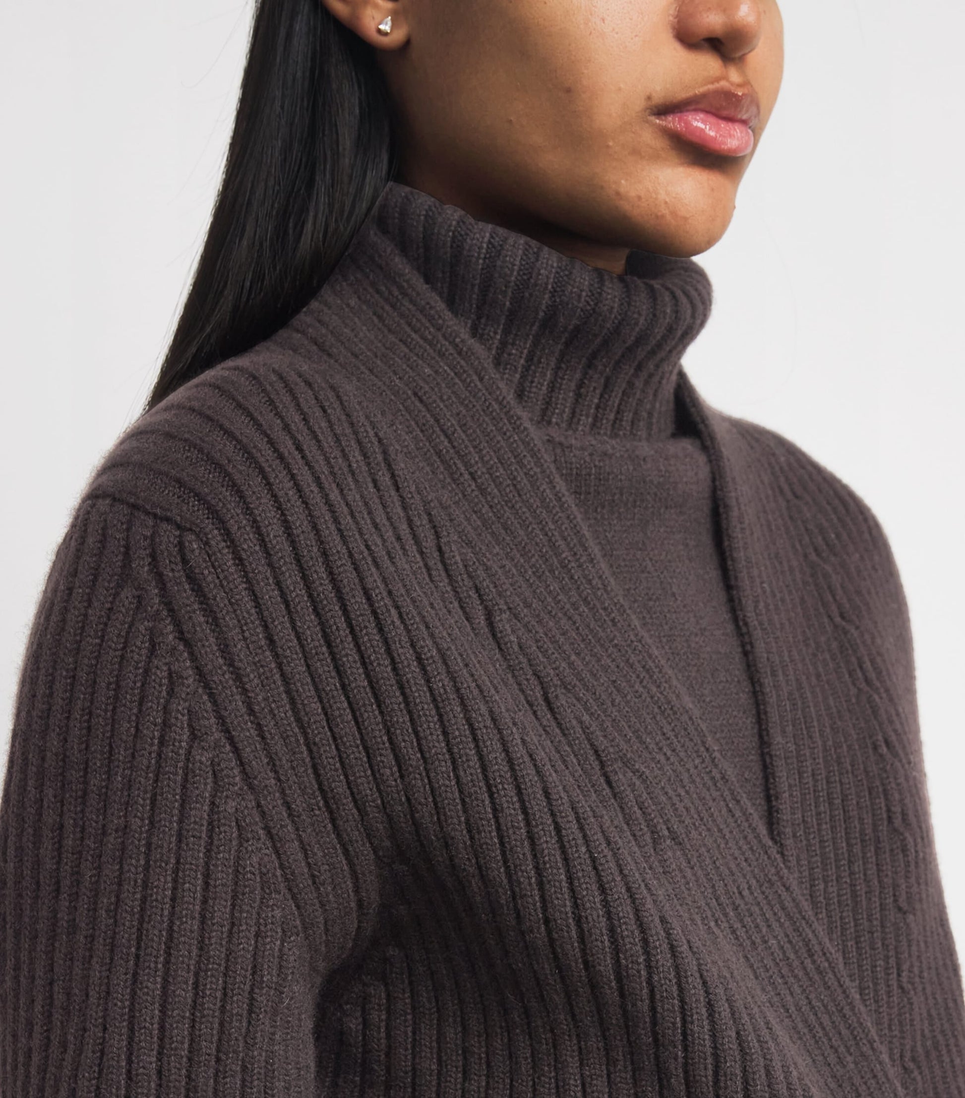 Brown Cashmere Longline Cardigan