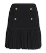 Sandro Paris Black Knitted Buttoned Mini Skirt