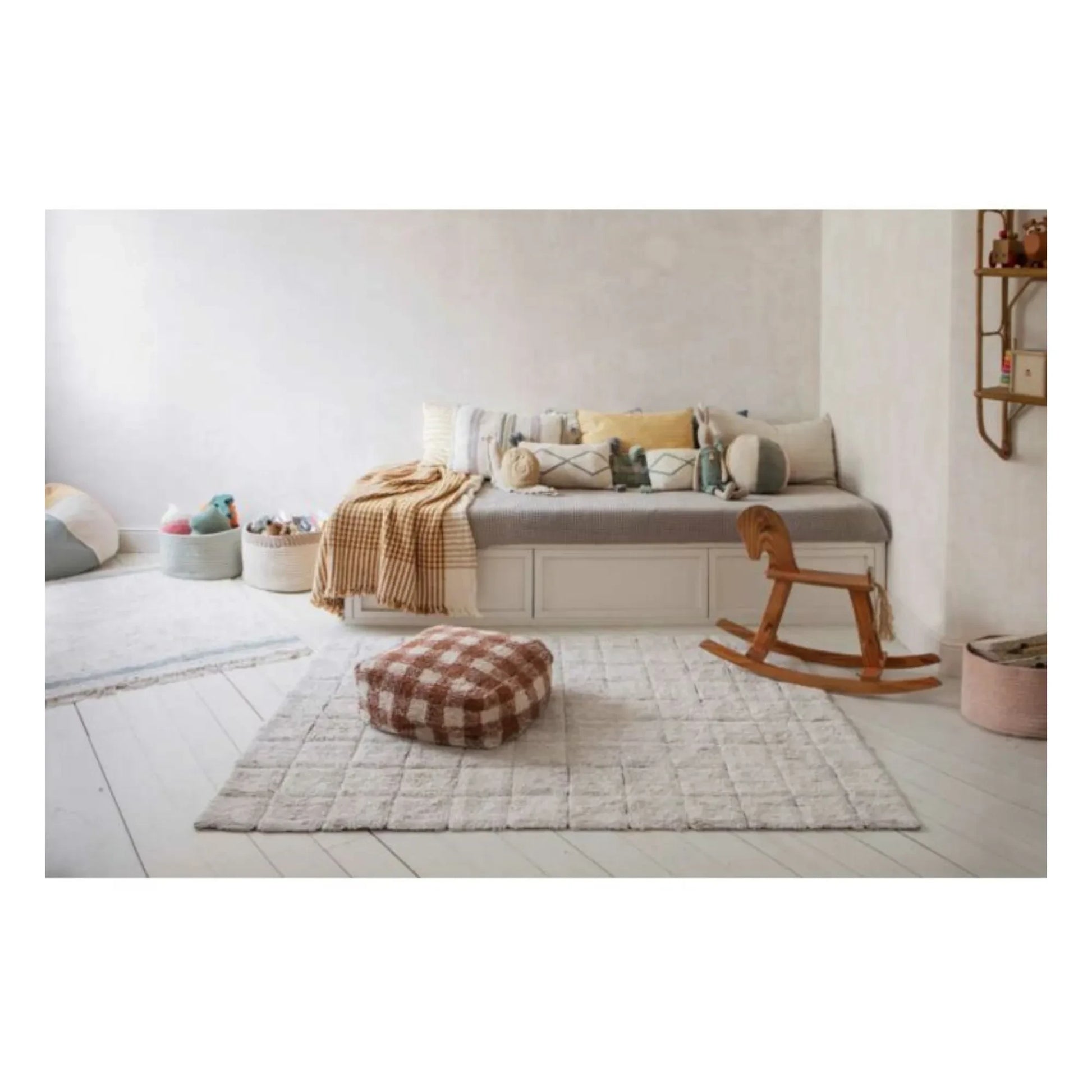 Lorena Canals - Gingham Pouffe | Toffee