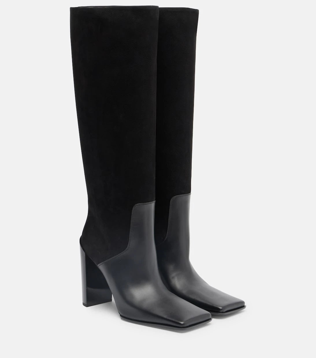Alaïa - 90 leather and suede knee-high boots