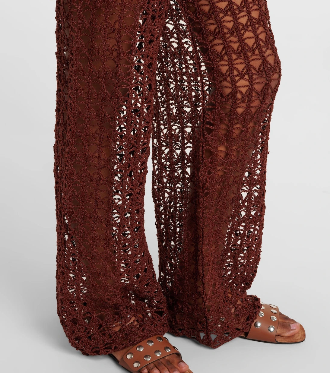 Anna Kosturova - Crochet cotton wide-leg pants