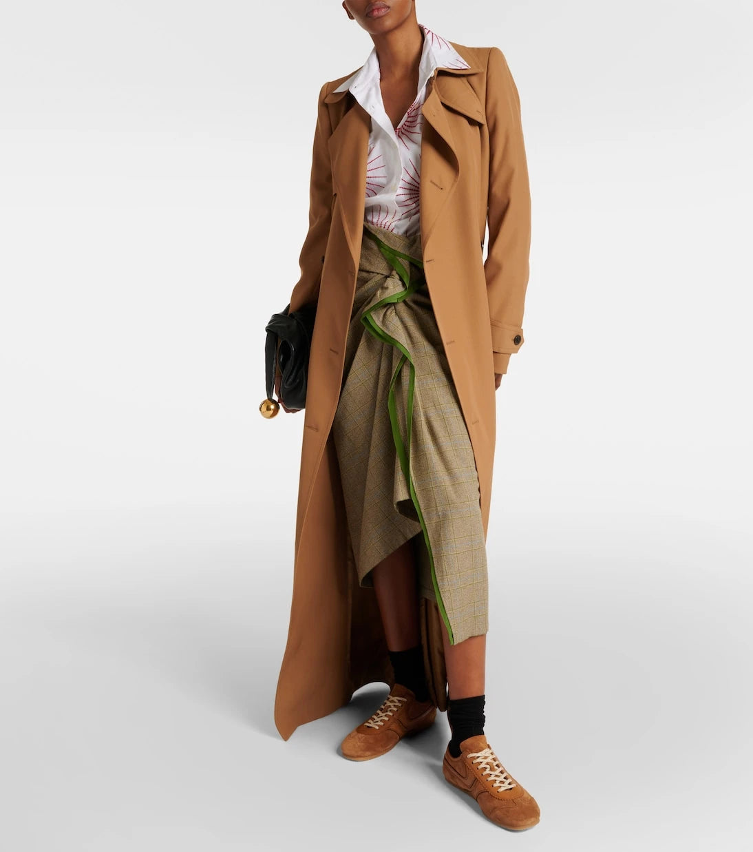 Dries Van Noten - حذاء سنيكرز من الجلد والشمواه