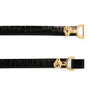 Maje Black Lion-Embellished Leather Horsebit Belt