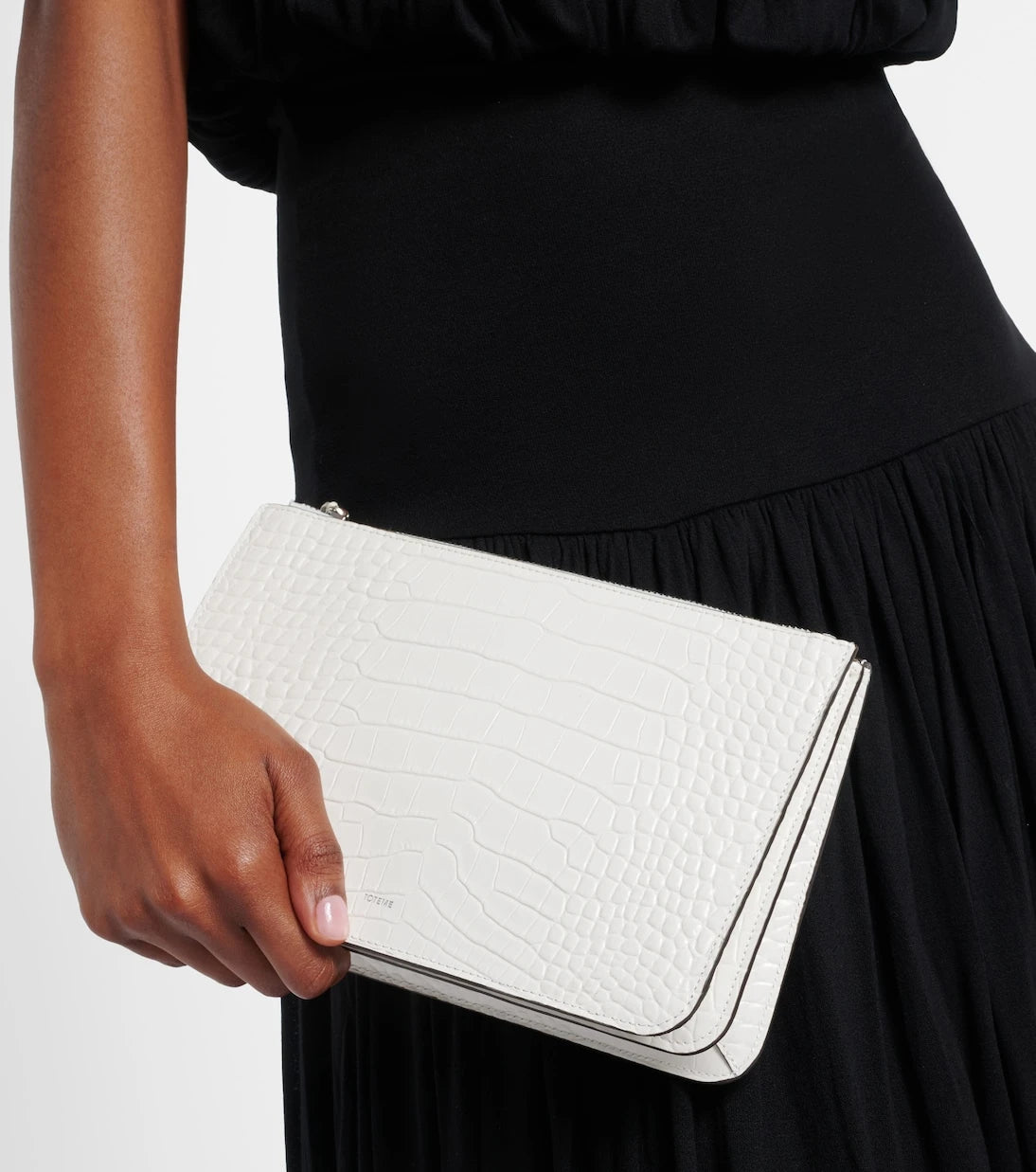 Toteme - Threefold croc-effect leather clutch
