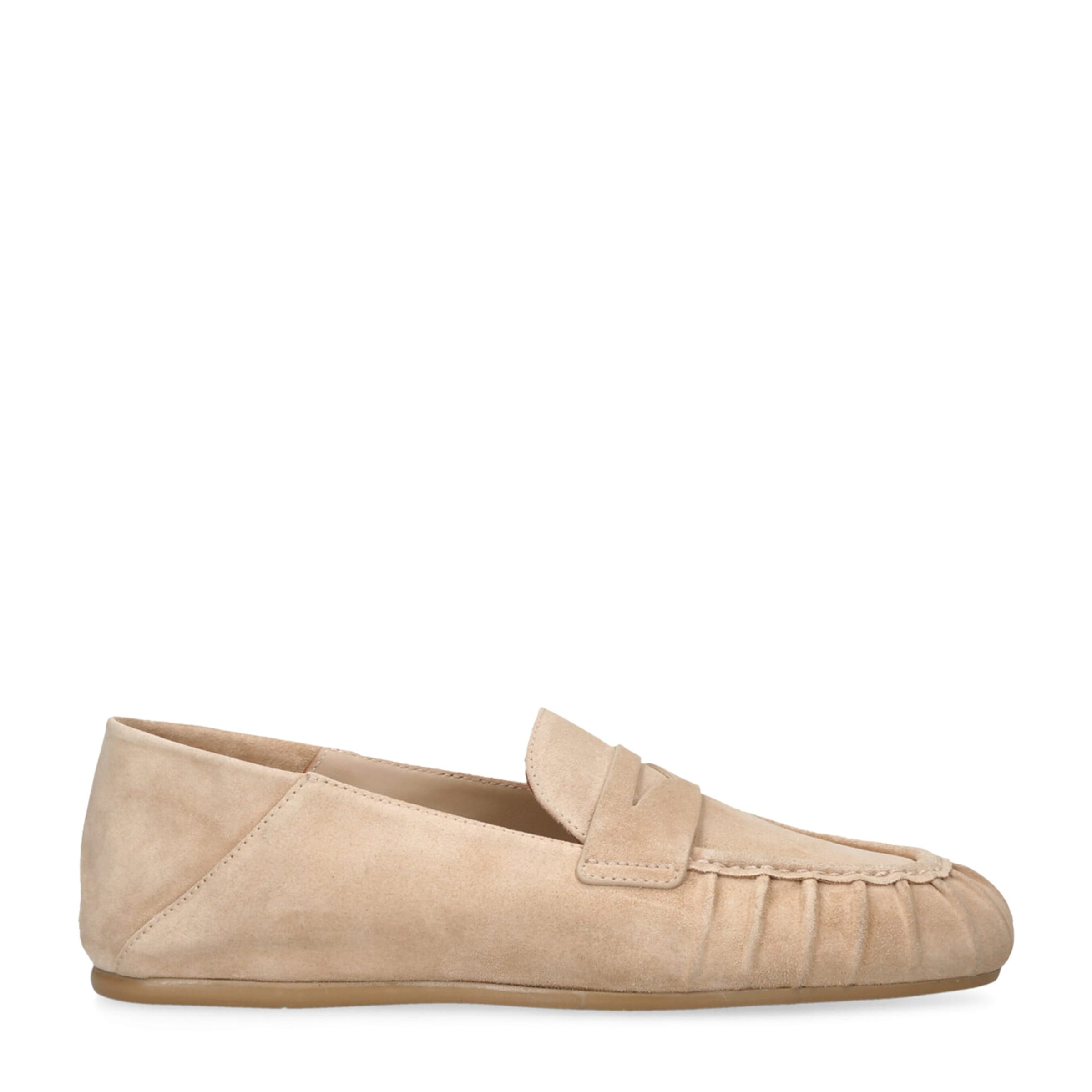 Stuart Weitzman Beige Suede Brooks Loafers
