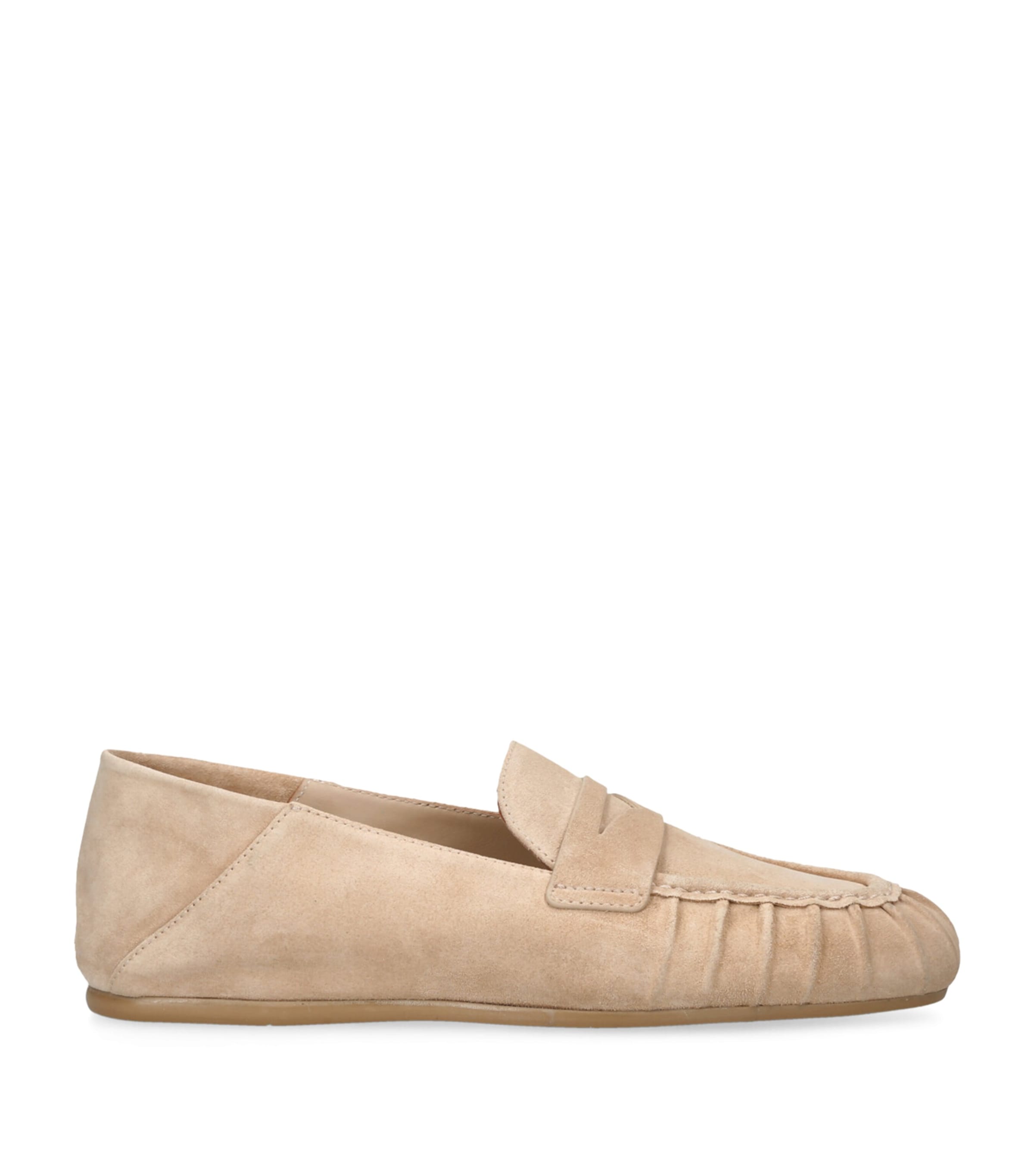 Stuart Weitzman Beige Suede Brooks Loafers