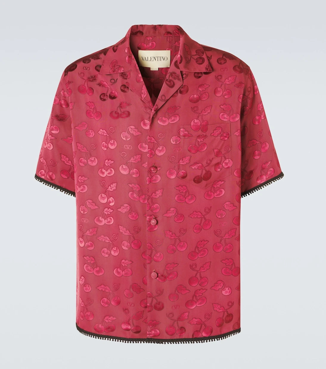 Valentino - Cherryfic jacquard bowling shirt