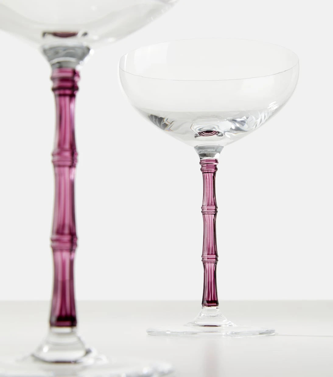 La DoubleJ - Bamboo set of 2 crystal champagne coupes