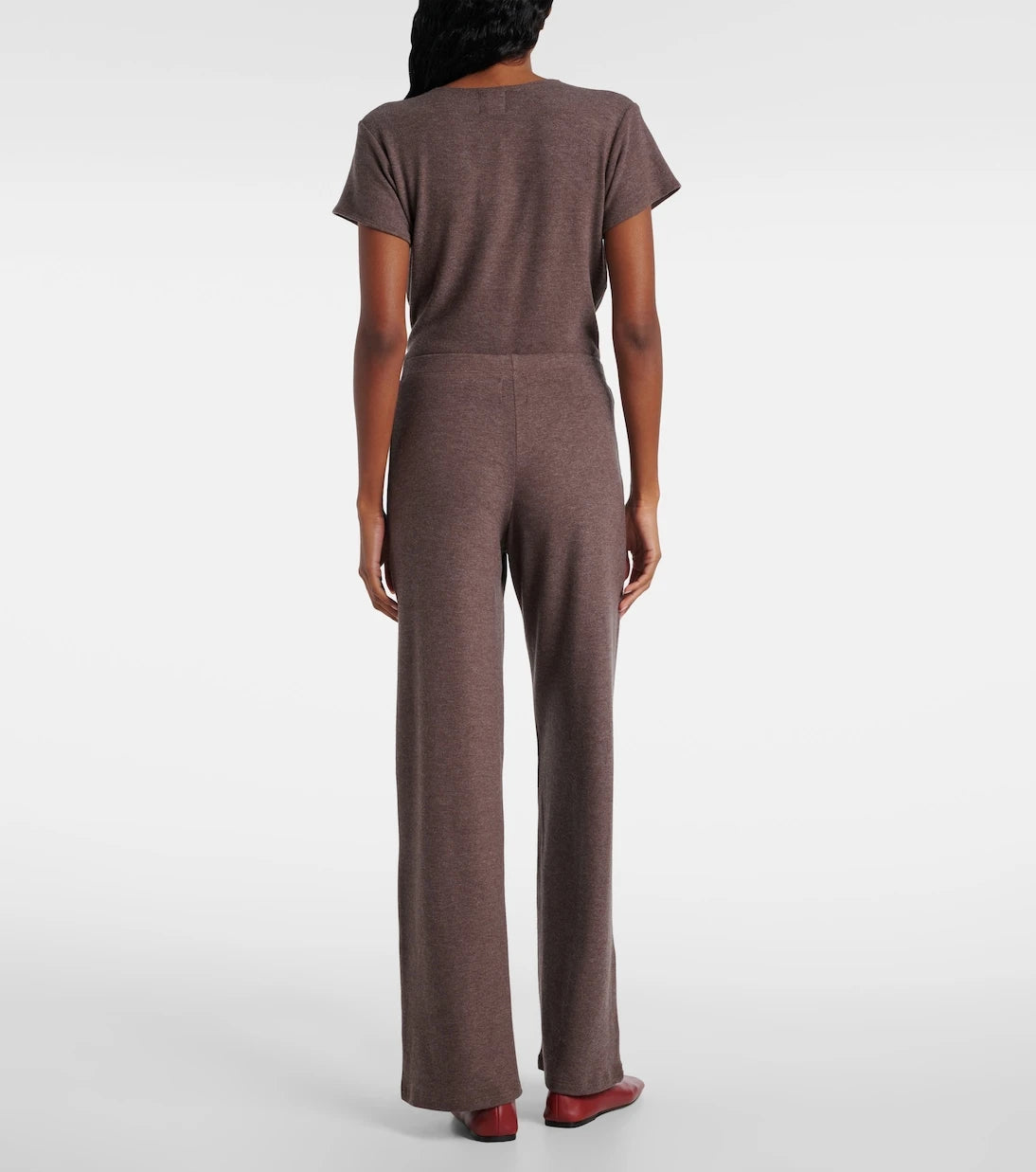 Leset - Lauren mid-rise jersey wide-leg pants