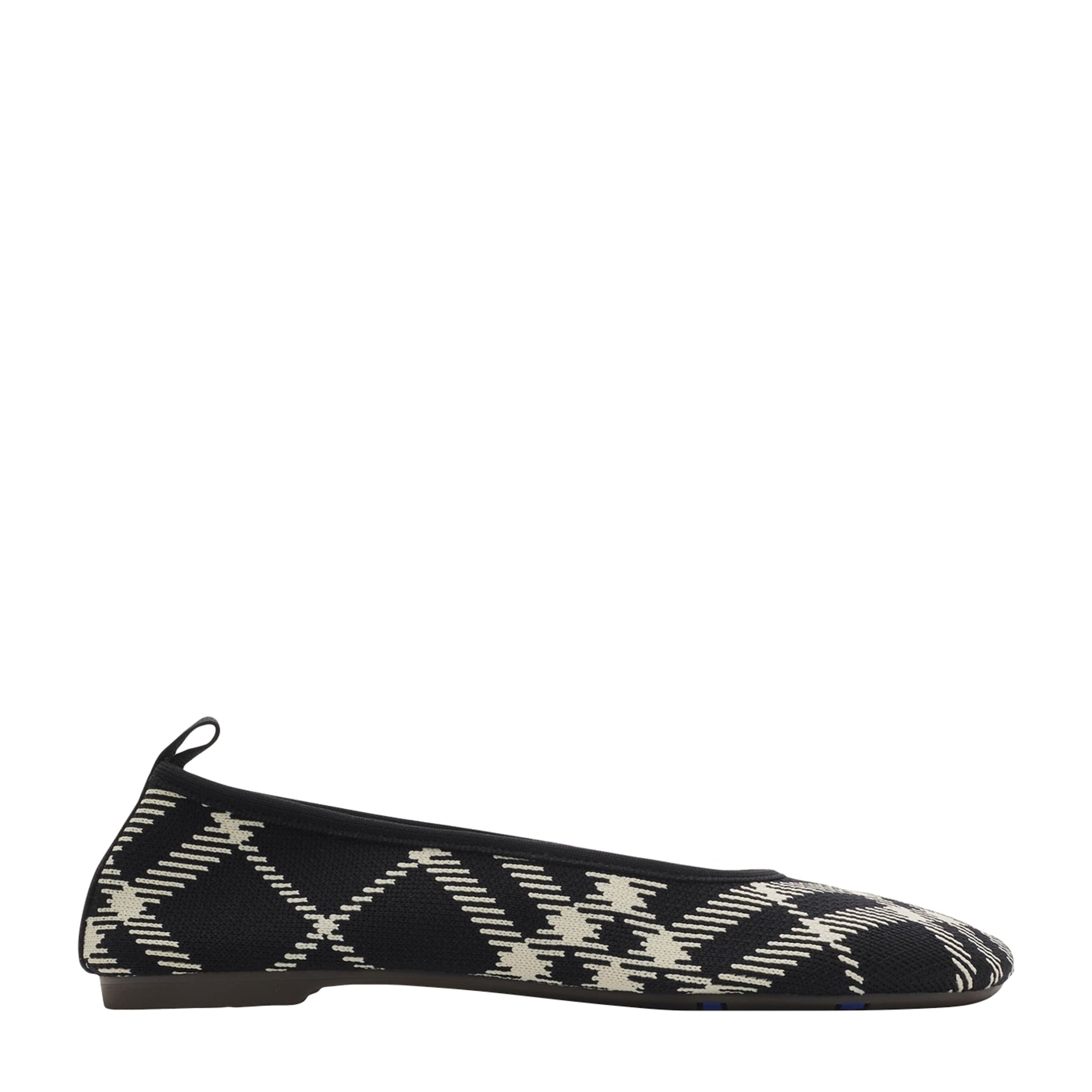Burberry Black Knit Check Baby Ballet Flats