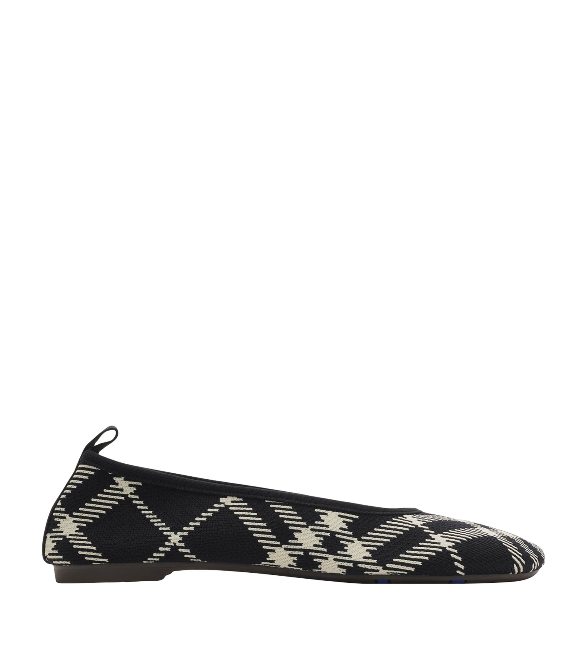 Burberry Black Knit Check Baby Ballet Flats