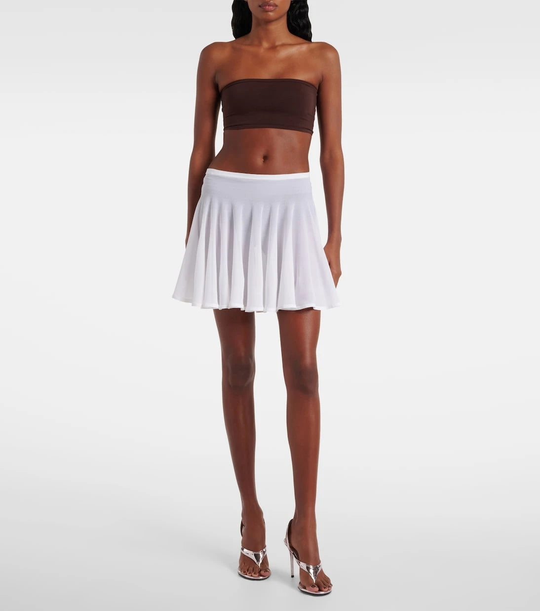 Alaïa - Pleated semi-sheer miniskirt