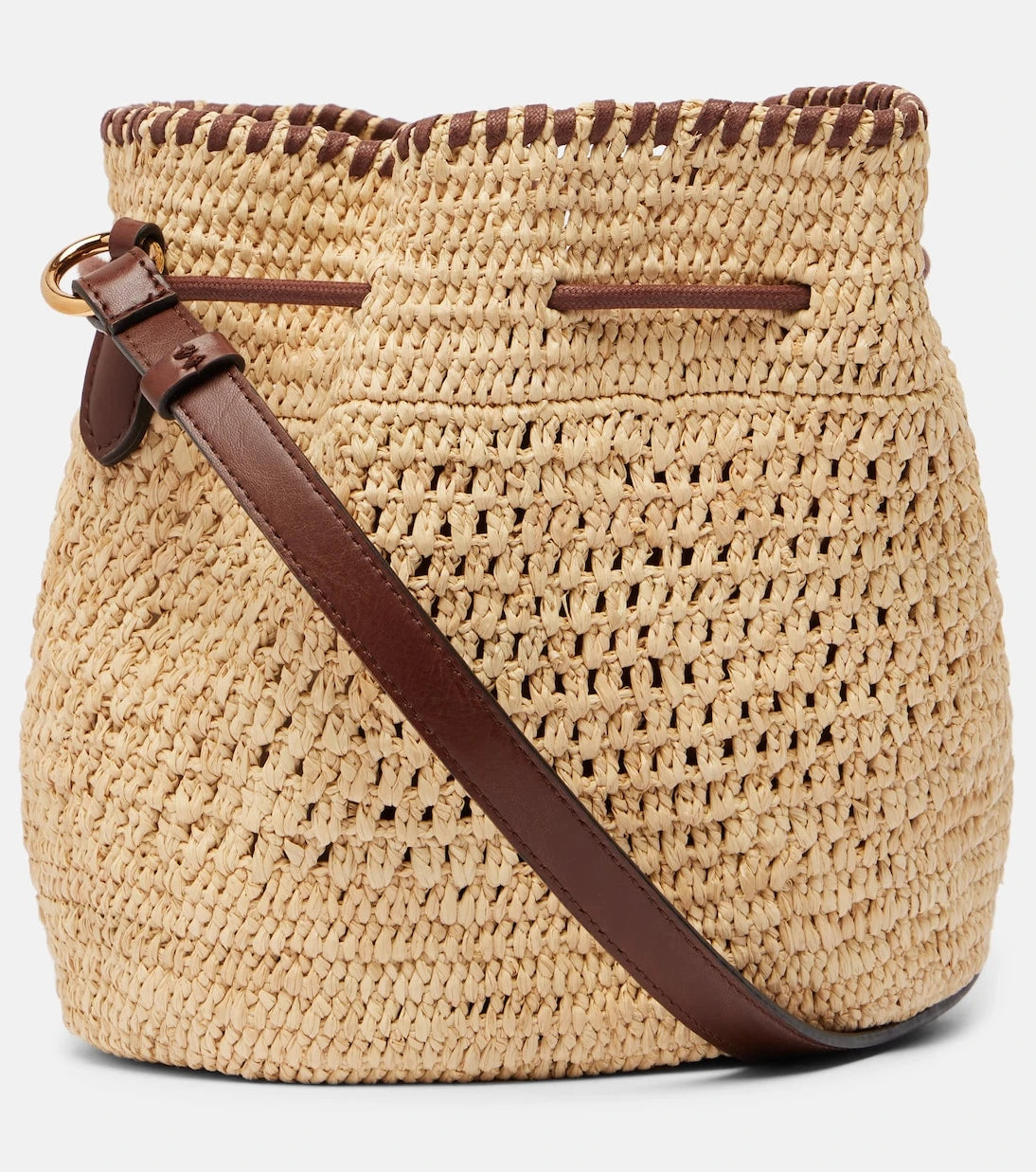 Stella McCartney - Falabella Small raffia bucket bag