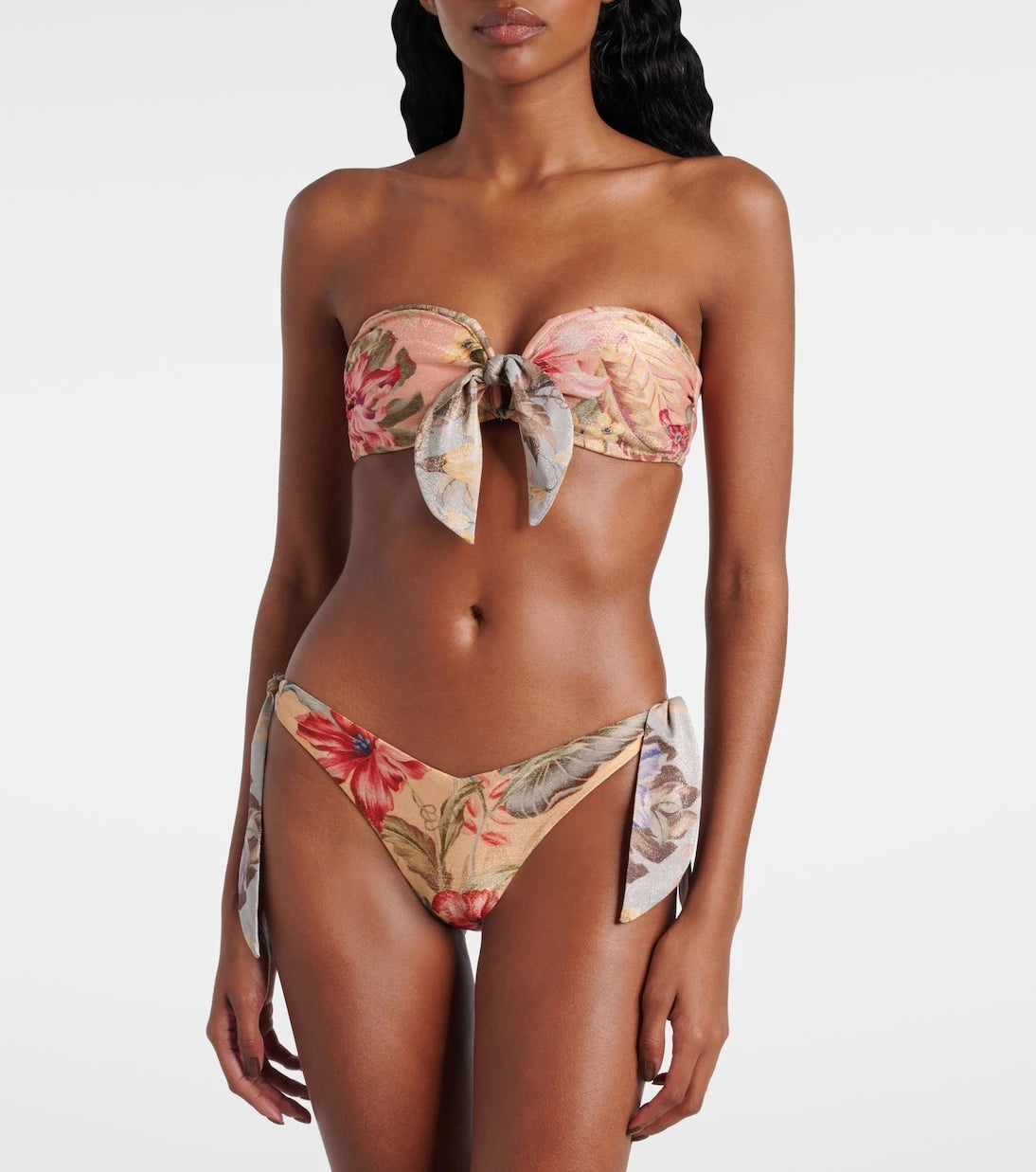 Zimmermann - Coco bow-detail floral bikini bottoms