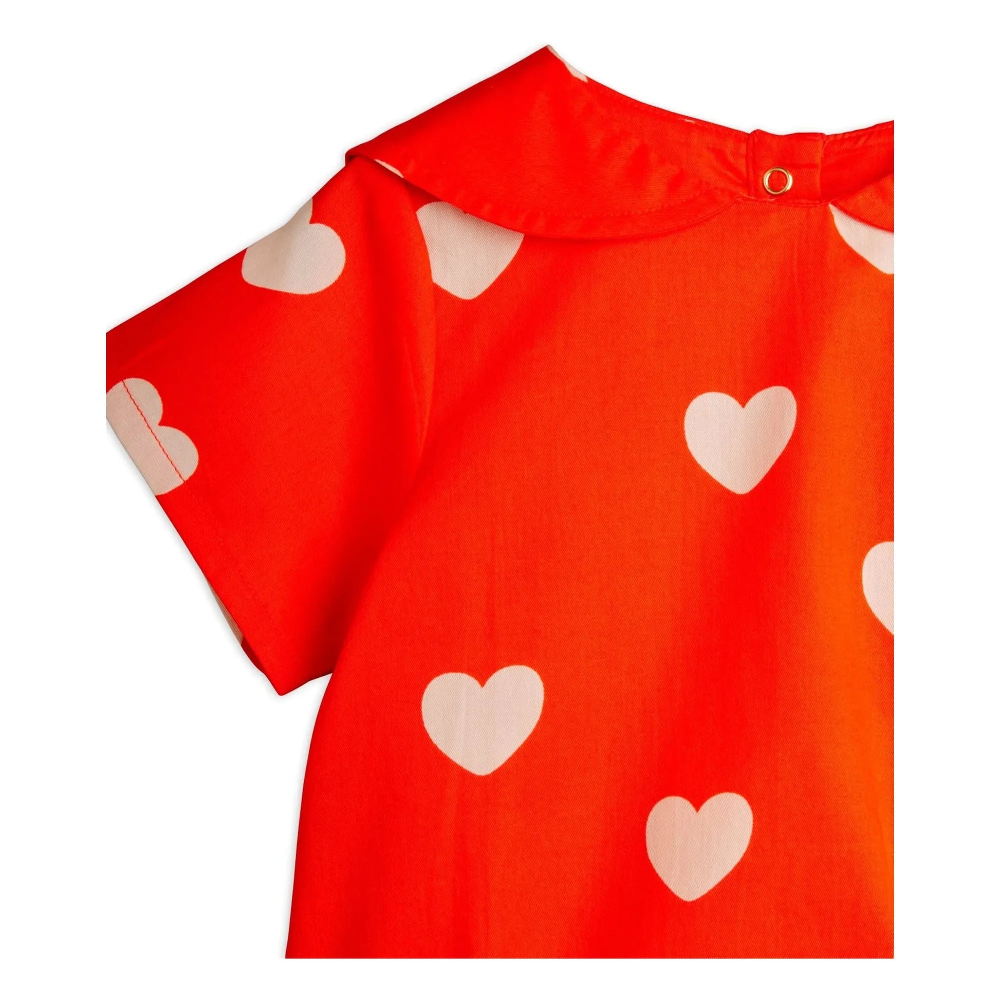 Mini Rodini - Organic cotton hearts romper | Red