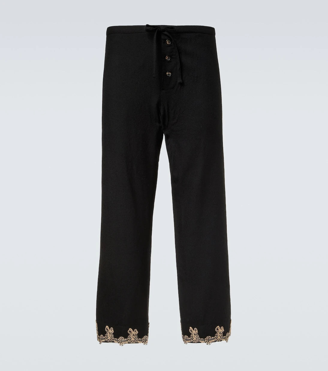 Bode - Laurelist wool flannel wide-leg pants