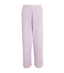 Purple Cotton-Blend Fleece Straight Sweatpants