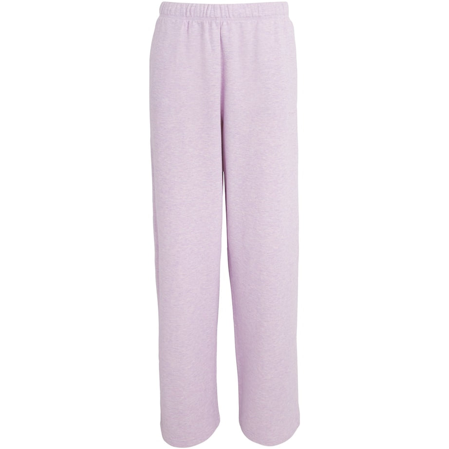 Purple Cotton-Blend Fleece Straight Sweatpants