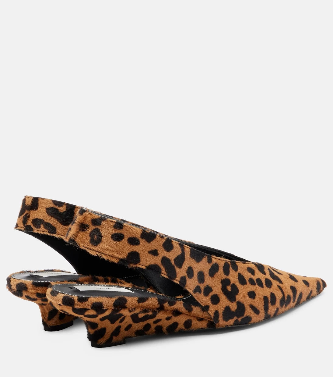 Toteme - Leopard-print calf hair slingback pumps