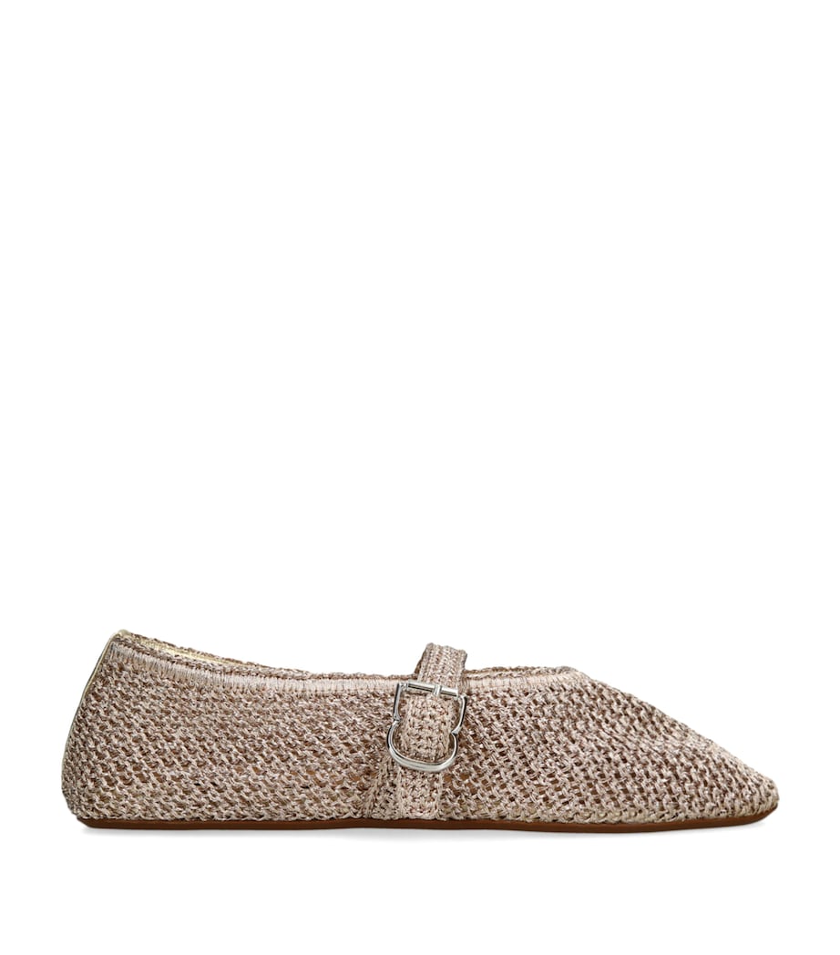 Nude Lurex Crochet Ballet Flats
