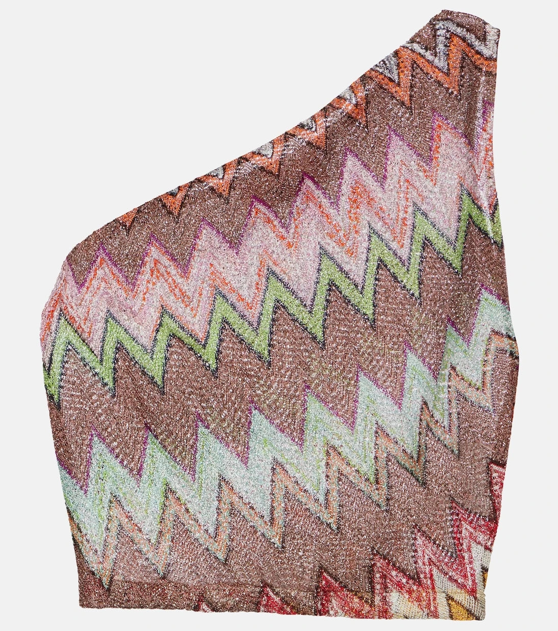 Missoni - Zigzag one-shoulder lamé top