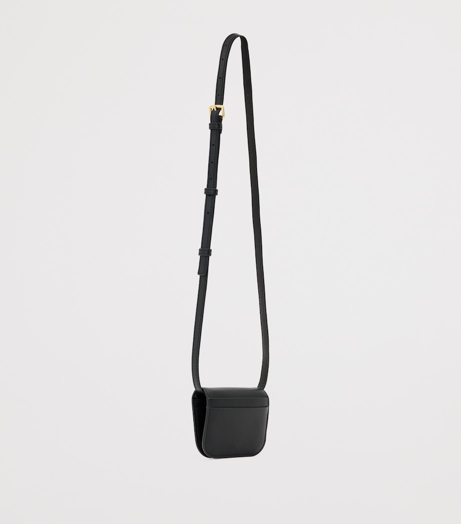 Black Small Leather Maeve Cross-Body Card Holder