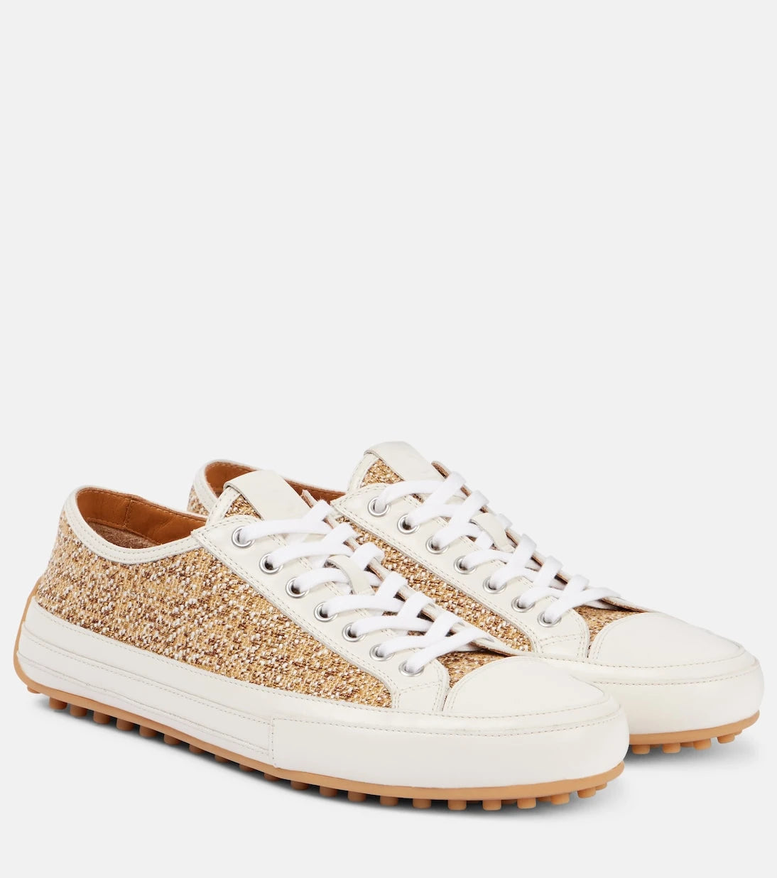 Tod's - Leather-trimmed tweed sneakers