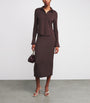Good American Brown Matte Jersey Midi Skirt