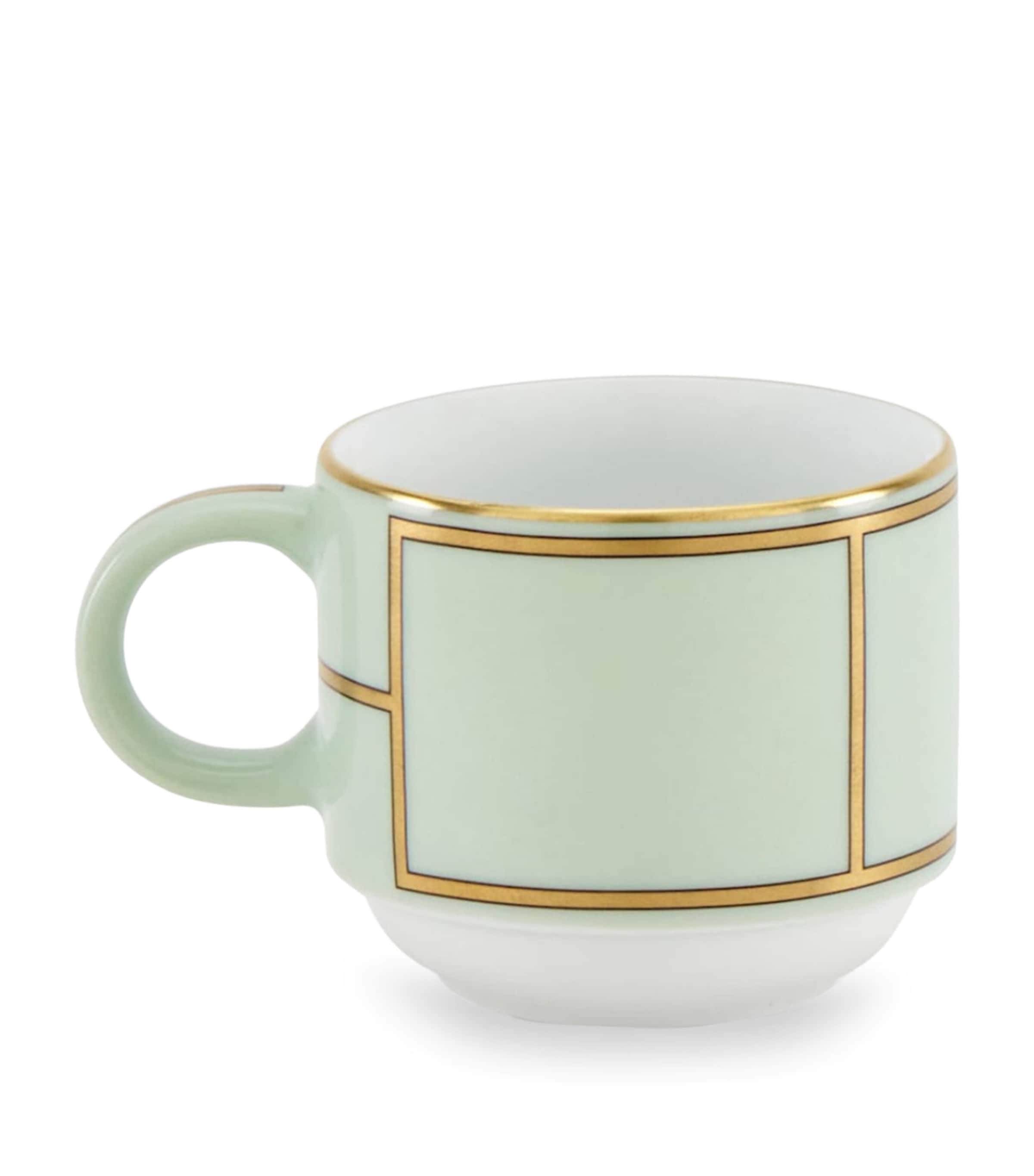 GINORI 1735 Porcelain Colonna Diva Verde Coffee Cup (85ml)