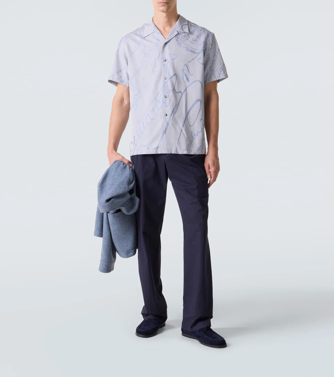 Berluti - Printed cotton, wool, and silk bowling shirt