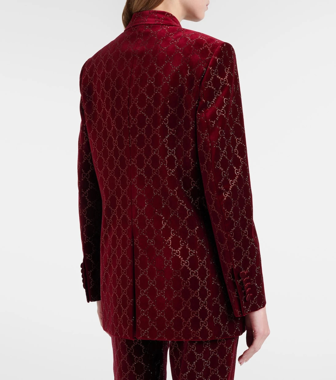 Gucci - GG embellished cotton velvet blazer