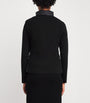 Moncler Black Down Wool-Trim Panelled Cardigan