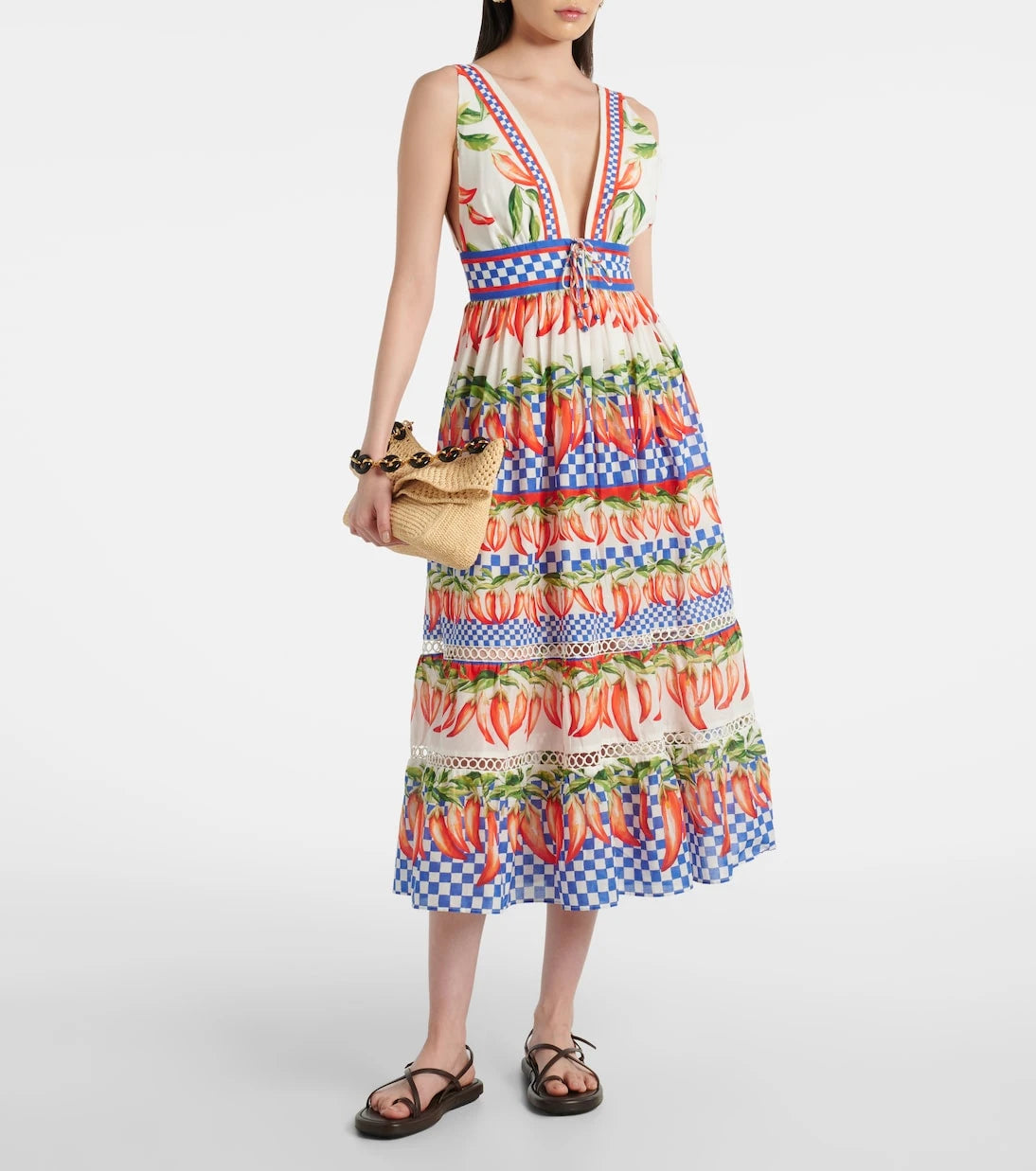 Farm Rio - Printed cotton midi dress