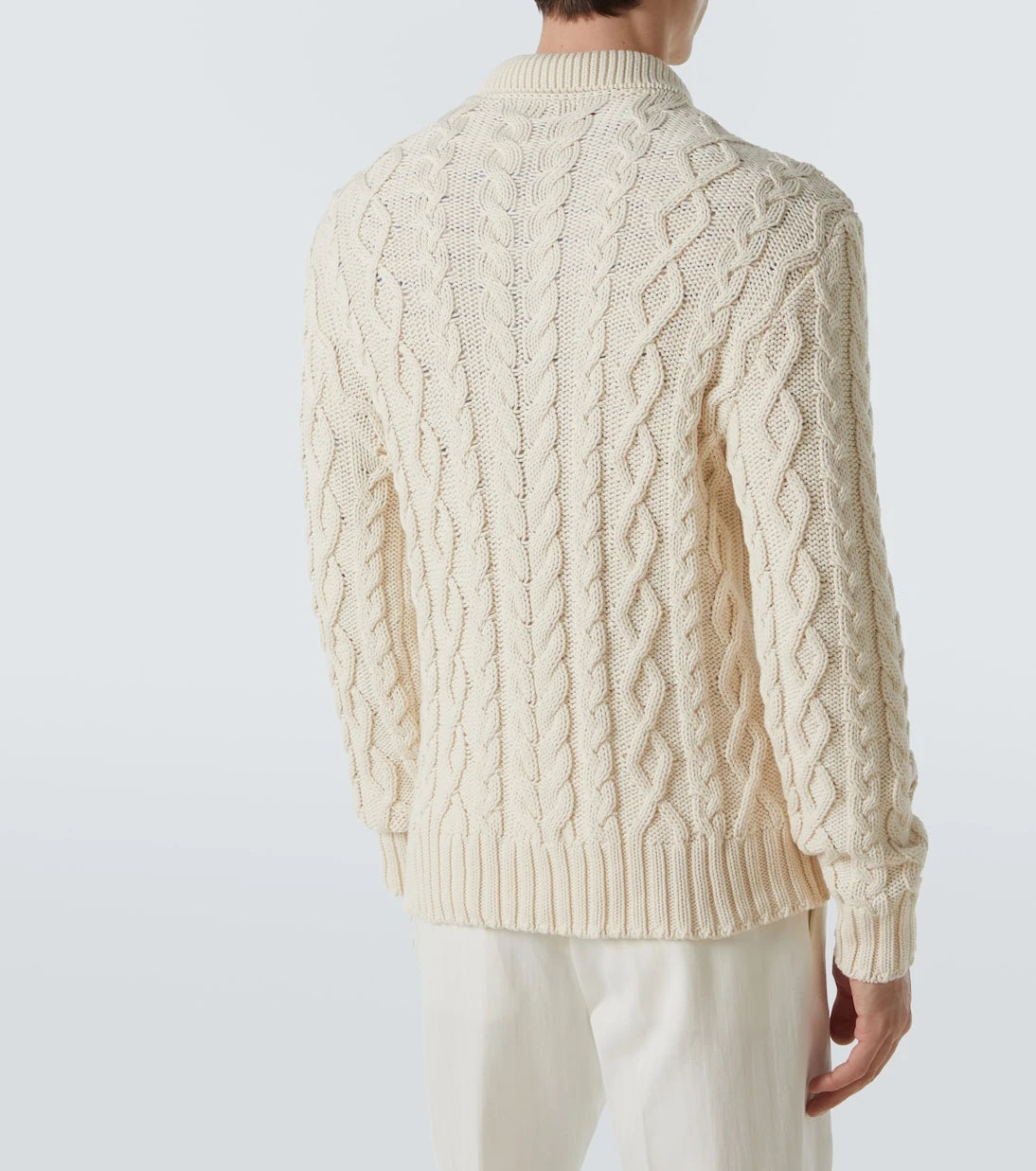 Ralph Lauren Purple Label - Cable-knit cotton-blend sweater