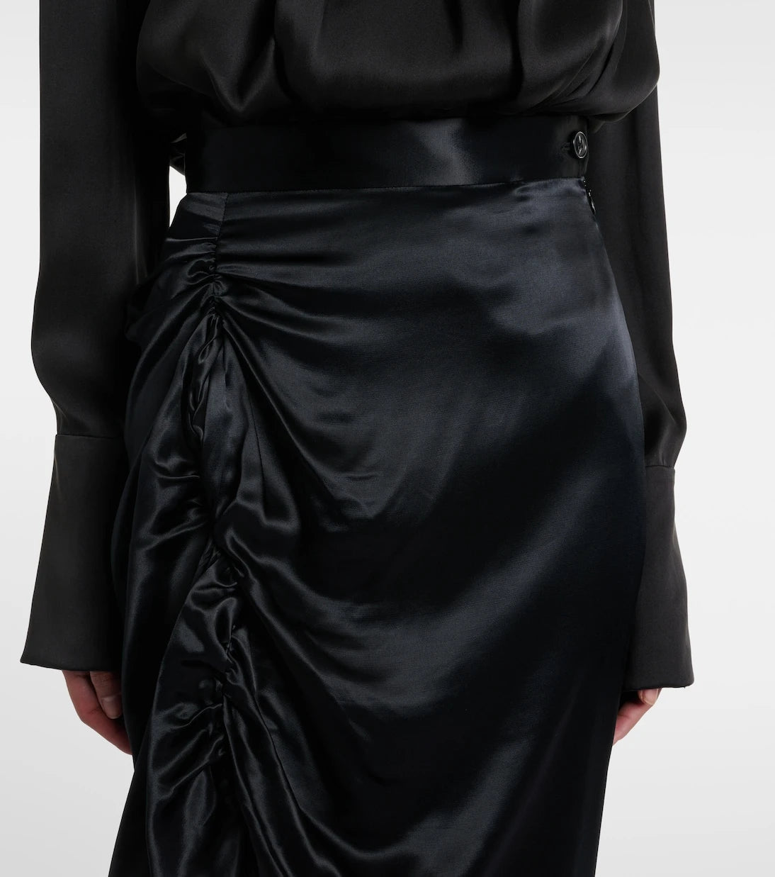 Vivienne Westwood - Gathered satin midi skirt