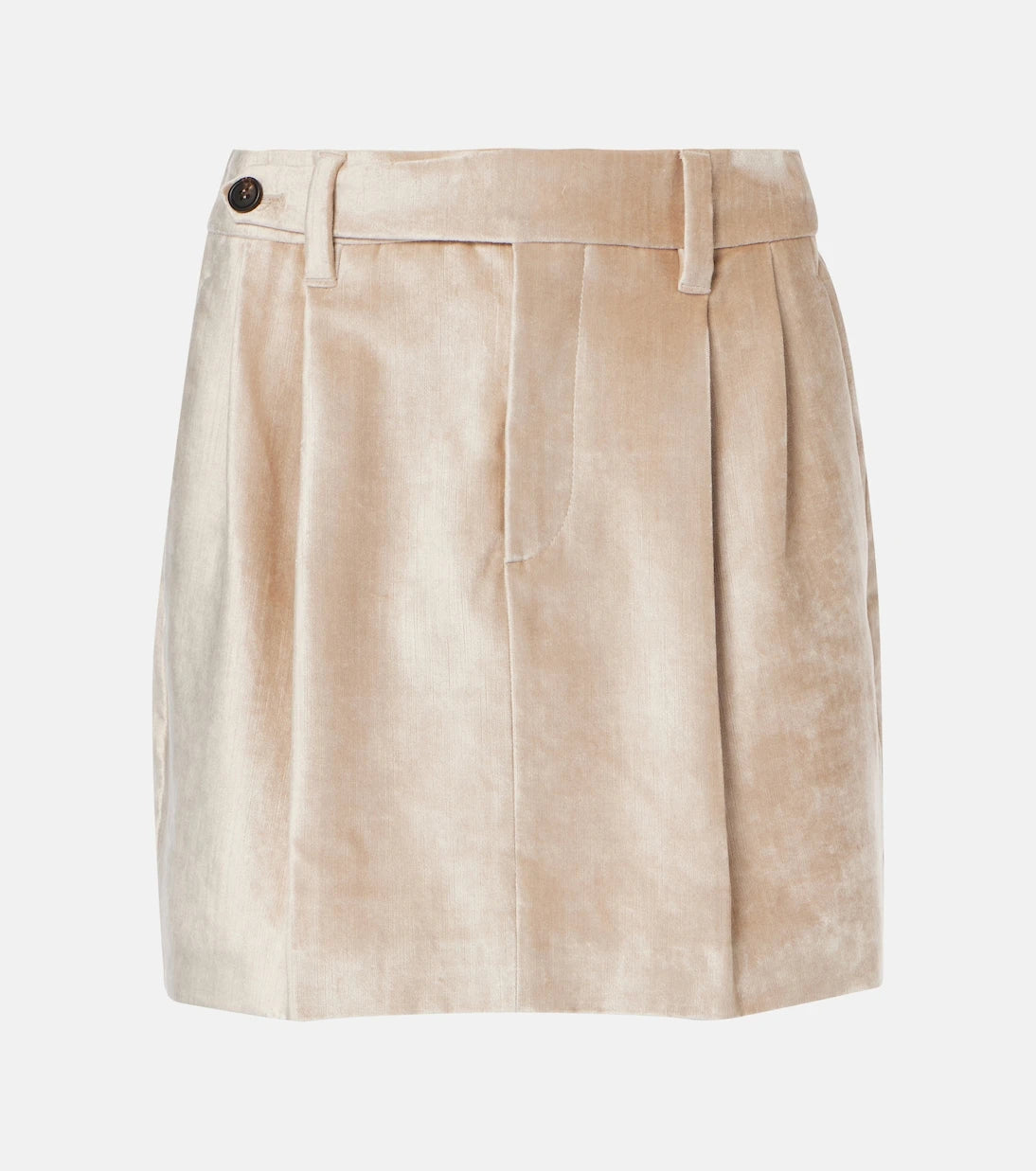 Brunello Cucinelli - Cotton-blend velvet miniskirt