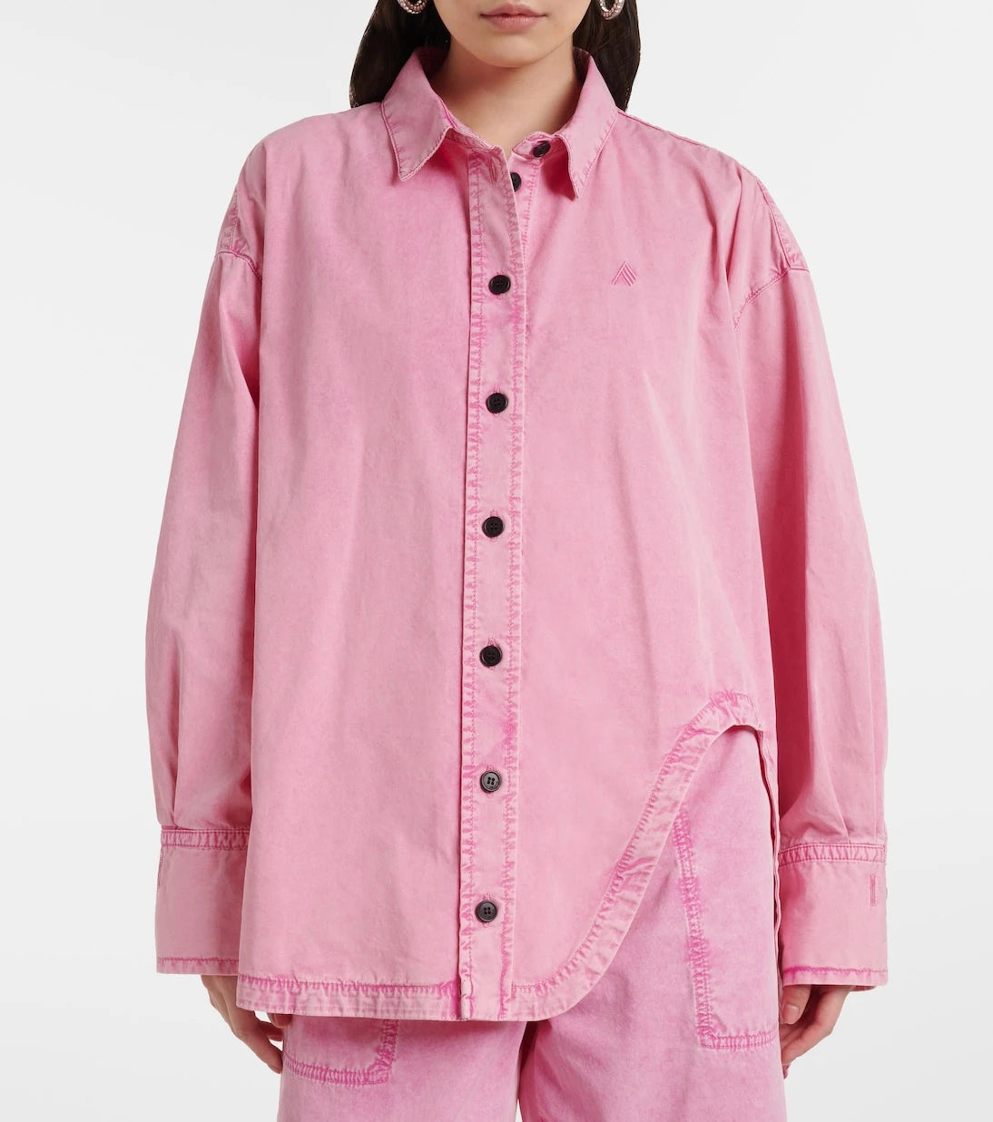 The Attico - Diana asymmetric cotton canvas overshirt