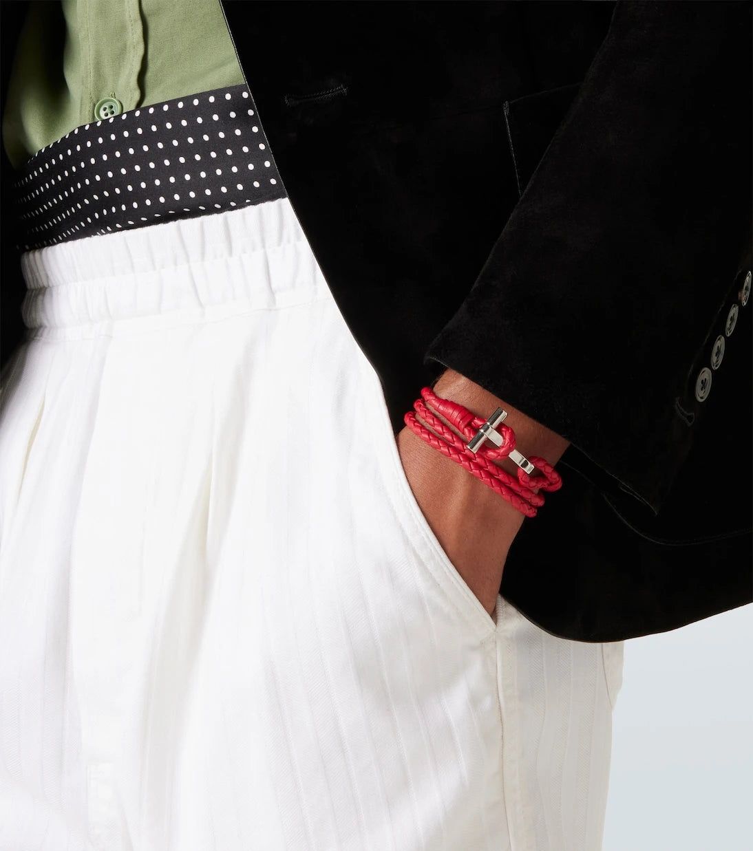 Tom Ford - T braided leather bracelet