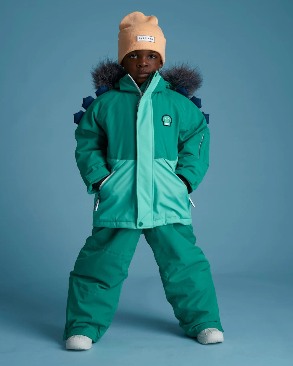 Roarsome - Dino faux fur-trimmed ski jacket